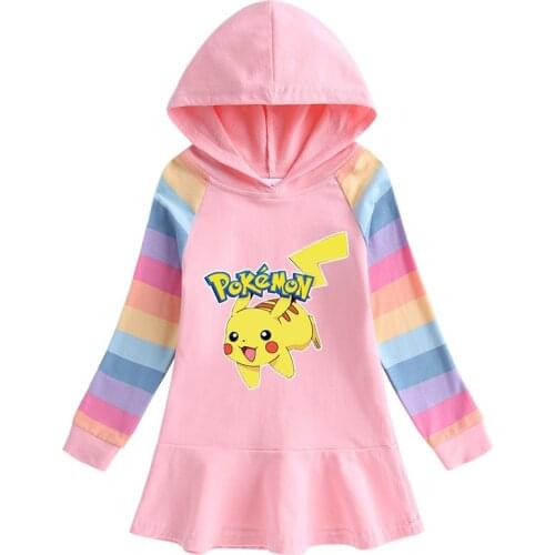 Takara Tomy Pokemon Go Girls Dress Spring Autumn New Cartoon Baby Girl Dress Toddler Kids Party Birthday Princess Clothes
