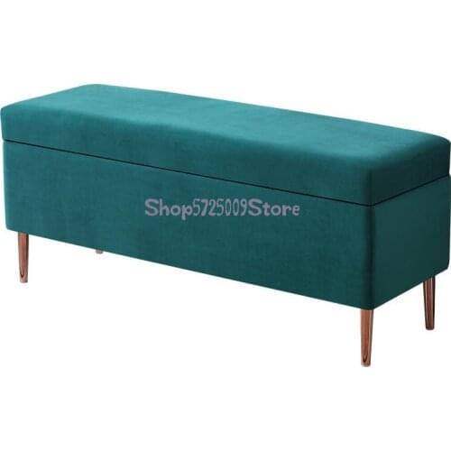 Clothing Store Sofa Fitting Room Shoes Changing Stool Household Sitting Rectangular Bed End Storage Box Fabric