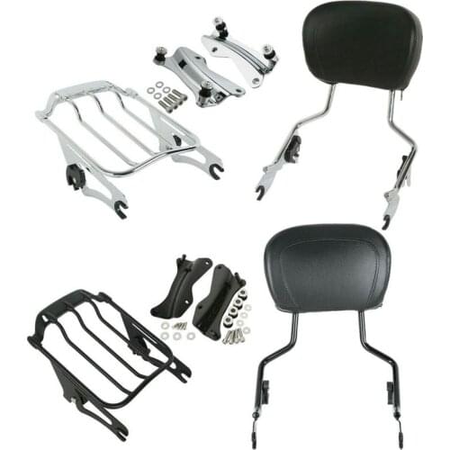 Motorcycle Sissy Bar Backrest Air Wing Luggage Rack Docking hardware For Harley Touring Road Electra Street Glide FLHX 2014-2020