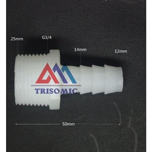 12mm-G3/4 Straight Connector Plastic pipe Fitting Barbed Connector with thread Material PE Joiner Fitting Aquarium Fish Tank