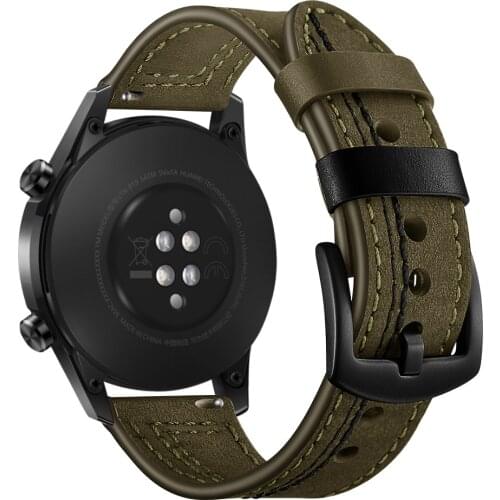 Strap for Samsung Watch 3 45/46mm gear s3 frontier Genuine Leather correa Amazfit GTR 47mm bracelet HUAWEI watch GT2/2e/pro band