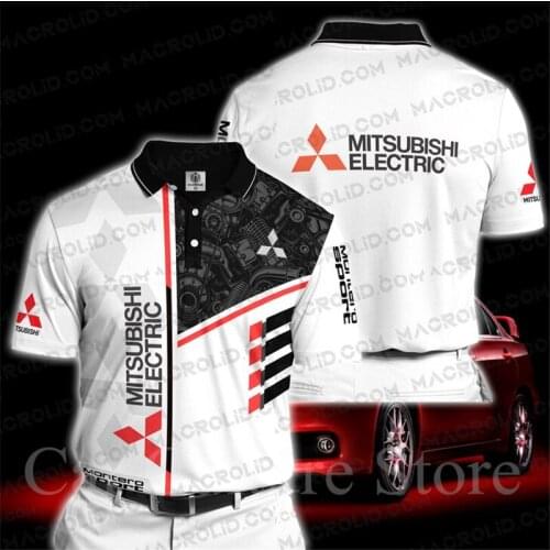 Spring&summer New Mitsubishi Mens Polo Shirt Quick-drying Sweatshirt High Quality Oversized Short Sleeve 3d Printed Golf Shirt