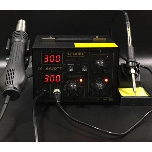 Saike 852D++ Standard Rework Station Soldering iron Hot Air Rework Station Hot Air Gun soldering station 220V or 110V
