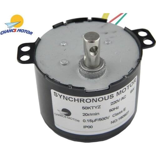 CHANCS AC Permanent Magnet Synchronous Motor 220V 50KTYZ 20RPM Synchronous Motor Geared 6W