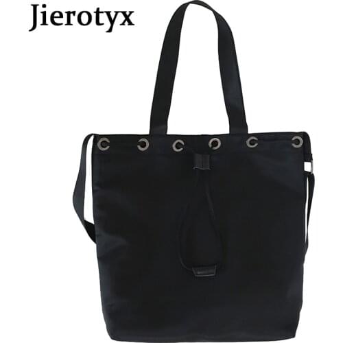 JIEROTYX Black Fashion Unisex Underarm Shoulder Bags Large Capacity Waterproof Travelling Bag Solid Women Crossbody Bags Hip-Hop