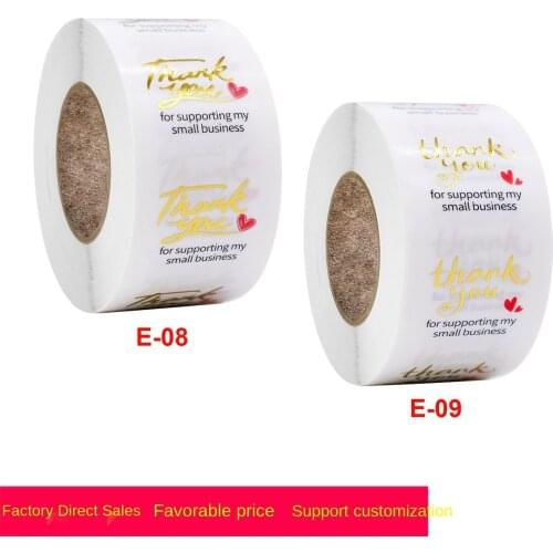 Roll up transparent gilded thank you baking sticker letter sealed with gift decoration sticker