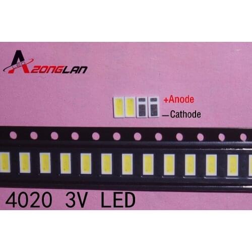 120pcs AOT LED Backlight 0.5W 3V 4020 48LM Cool white LCD Backlight for TV TV Application 4020C-W3C4