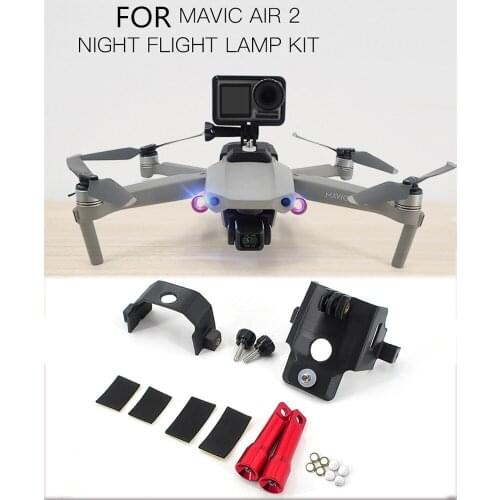 Night Light LED Flying Kit Signal Lights Searching Lighting Sports Camera Fixed Frame Holder Set For DJI Mavic Air 2 Drone