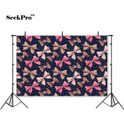 Thin vinyl multicolor bow-knot dots kids baby shower children photo Backgrounds Professional indoor Photographic studio Backdrop