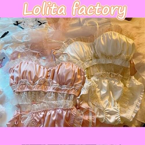 Japanese underwear girl retro palace style satin satin satin high grade Flower Lace Sexy rimless bra set GZ SA1