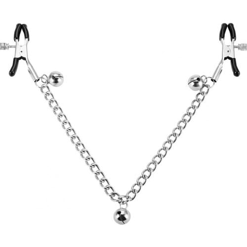 OLO Female Breast Clip Bell Chain Flirting Stimulate Nipple Clamps Chain Clip Massage Adult Bondage BDSM Training Sex Toys