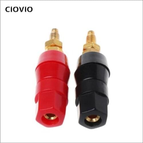 1pair(black+red) Terminals Red Black Connector Amplifier Terminal Binding Post Banana Speaker Plug Jack Adapter Socket