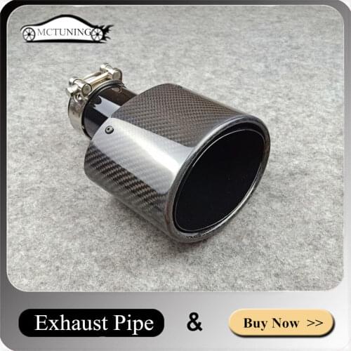 Car exhaust system Oval exhaust tips Glossy black stainless steel Glossy carbon For Akrapovic muffler pipes Tailpipe trims