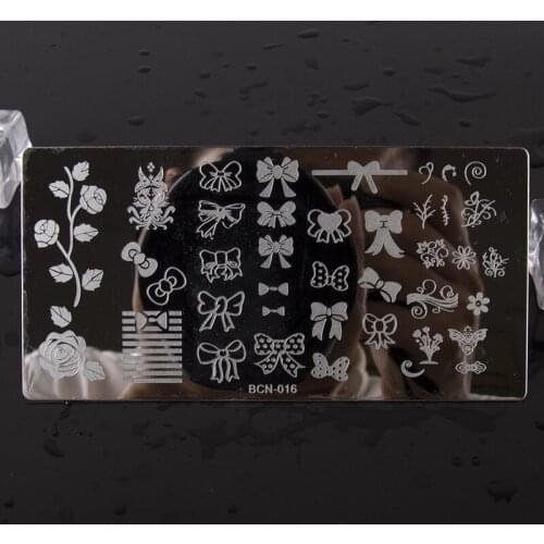 1pcs Black Flower Butterfly Lace Nail Stamping Plates Stainless Steel Nail Art Stamp Template Manicure Nail Image Plate (6*12cm)