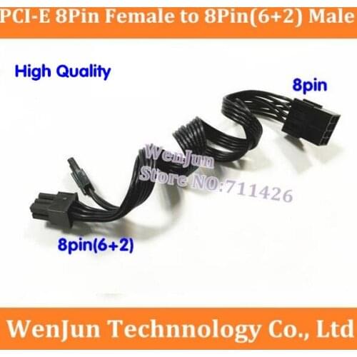 10PCS/lot High Quality Refined Wire 30CM 40CM PCI-E GPU 8Pin Female to 8 Pin(6+2) Male Extension Power Cable 6+2 Magic Port