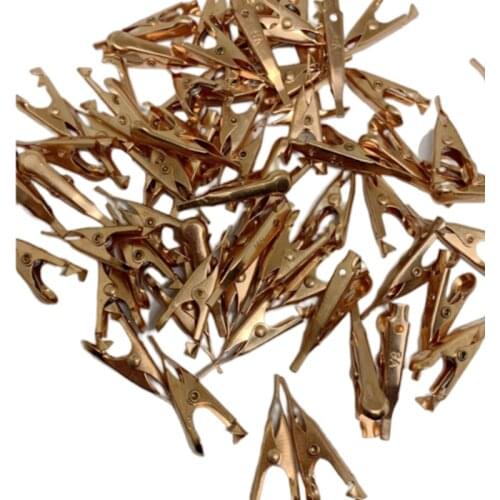 10PCS Mini Mini Toothless Flat Copper Alligator Clip Cable Wire Battery Alligator Clip Electric Clip Tester Probe Car Double End