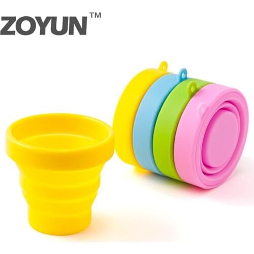 170ml Silicone Folding Water Cup Set With Dustproof Cover Lid Outdoor Coffee Tea Milk Collapsible Cups Retractable Travel Copa