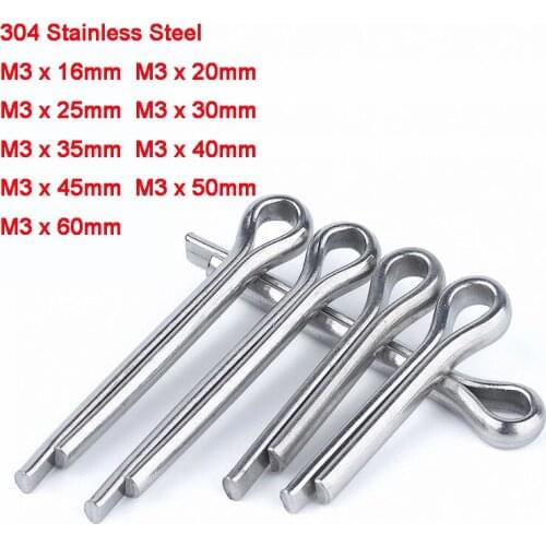 5-45Pcs 304 Stainless Steel U-shaped Pin Cotter Pins Open Elastic Pins Hairpin Pin Kit M3 Length 16-60mm