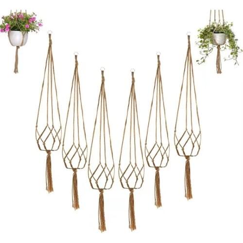 90/105/122cm Macrame Plant Hanger Baskets Flower Pots Holder Balcony Hanging Decor Knotted Lifting Rope Home Garden Supplies