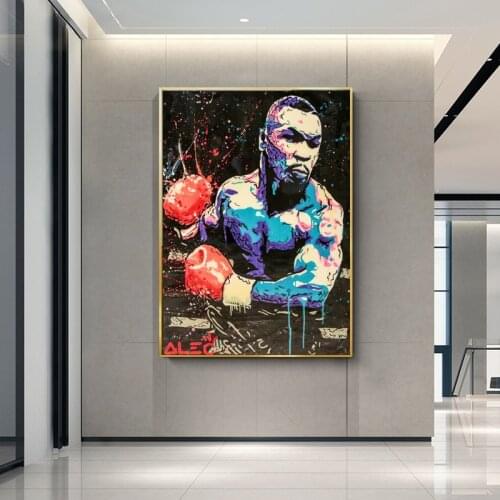 Alec Monopoly Boxing Mike Tyson Art Canvas Painting Graffiti Art Posters and Prints Wall Art Picture for Living Room Home Decor