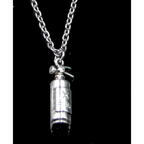 Fashion 23*6*6mm Fire Extinguisher Fireman Pendant Necklace Link Chain For Female Choker Necklace Creative Jewelry party Gift