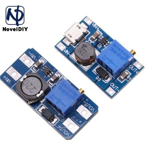 5PCS/LOT DC-DC Step Up Adjustable Converter Board Micro USB MT3608 Booster Power Supply Module 2A Boost Plate For Arduino