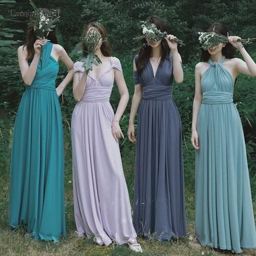 Variety Bridesmaid Dress Elastic Simple Long Maid Of Honor Gowns Fashion Wedding Formal Dress DB044