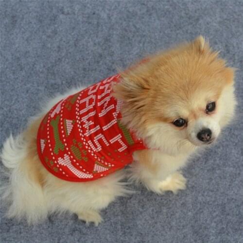 Cotton Dog Clothes Christmas Holiday Vest Costume Cute Pet Soft Cotton Short Sleeve T Shirt Garment Warm Keeper