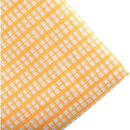 Cotton Fabric Telas For Handmade Patchwork Cloth For Tablecloth Skirt Crafts Doll Curtain For Yellow Plaid Half Meter 50x155cm