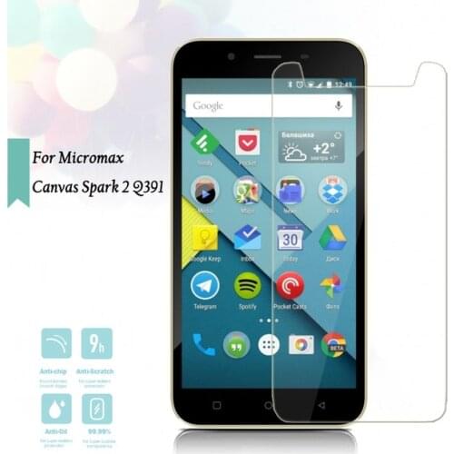 Micromax Canvas Spark 2 Q391 Tempered Glass 9H High Quality Protective Film Explosion-proof Screen Protector For Q391 6.0 inch