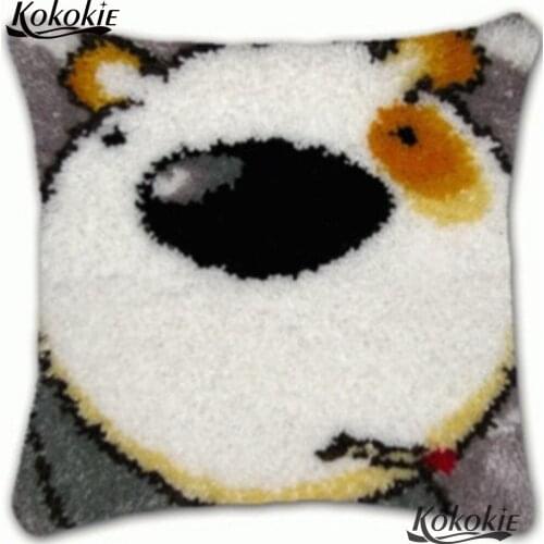 Latch hook rug kits animals cushion embroidery yarn handmade printed cross stitch kits handicraft needlework sets