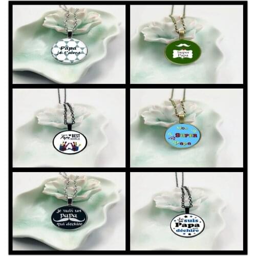 New Love Dad Gift Pendant Necklace E Suis Un Beau Papa Qui Dechire Fathers Necklace Je T'aime Jewelry