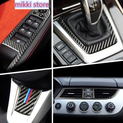 Carbon fiber Car Gear Shift Air conditioning Outlet Frame CD Panel Window Switch Decor Armrest Cover Stickers Trim For Z4 E89