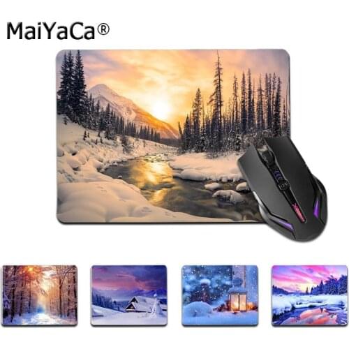 Landscape Winter Light Snow Gamer Speed Mice Retail Small Rubber Mousepad Smooth Writing Pad Desktops Mate gaming mouse pad