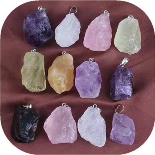 Raw Quartz Pendant Natural Folk Crafts Crystal Healing Stones For Gifts 1PCS