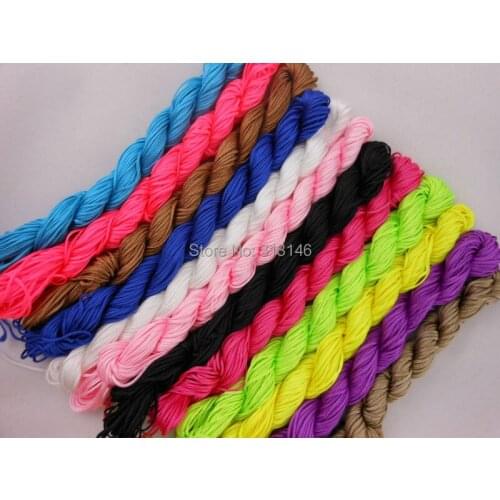12 Rolls Macrame Rattail 1mm Jewelry Accessories Making Beading Shamballa Bracelet Nylon Cord Mixed Chinese Knot Rope String