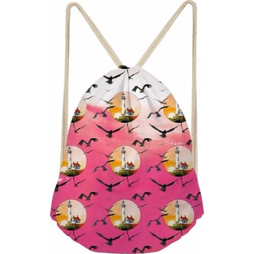 Noisydesigns Geese fly south beautiful Drawstring Bags Portable Backpacks Casual String Shoes Pocket Travel Accessories