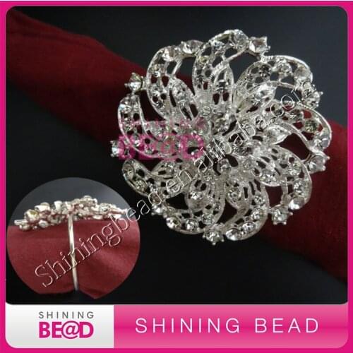 Sliver clear rhinestone wedding napkin ring,free shipping,50pcs/lot