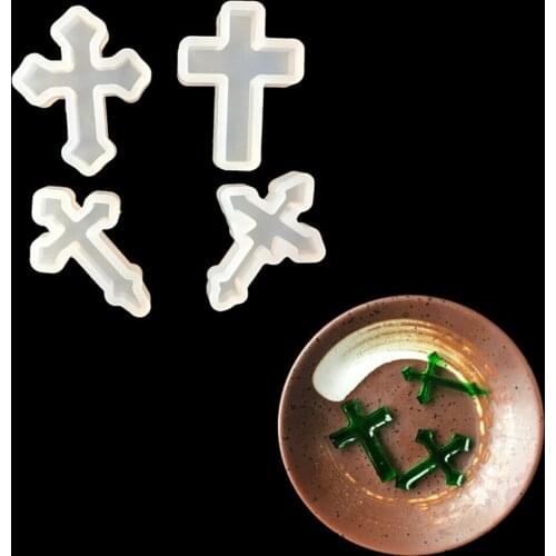 4 Cross Shape Silicone Charm Pendant DIY Mold for Resin Jewelry Making Mould