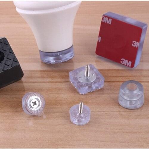 8pcs Silicone Rubber Transparent / Black Furniture Anti-slip Mat Pad Increased Pad Floor Protection Cover For Sofa Table Chair