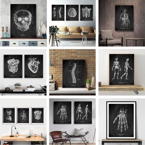 Modern simple black and white lines, human posters, hospital art murals, decorative pictures, painting core printing