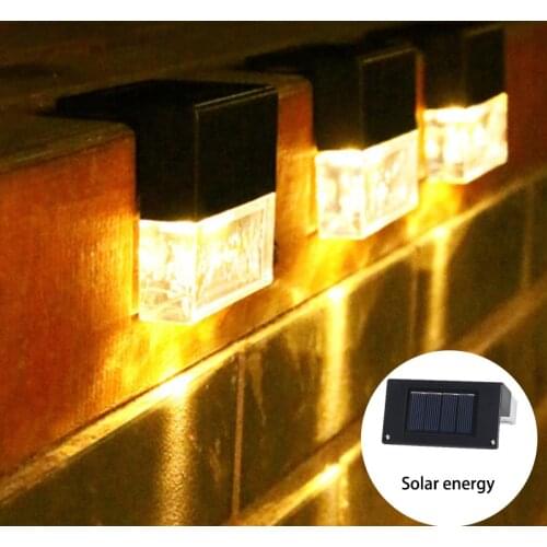 1/2/4pcs LED Solar Light Path Stairs Outdoor Waterproof Wall Light Garden Landscape Ladder Fence Light Balcony Fence Solar Light