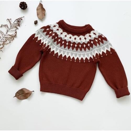 Autumn Baby Kids Boys Girls Long Sleeve Printing Knit Sweater Winter Baby Kids Boys Girls Pullover Sweaters