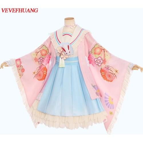 VEVEFHUANG Anime Toilet-Bound Hanako-kun Hanako Kun Yugi Yashiro Nene Japanese Kimono Lolita Dress Cosplay Costume Halloween cos