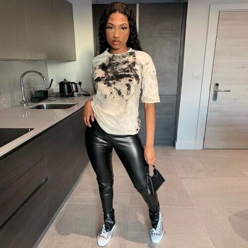 2020 pants leather leggings womens casual pu warm female split trousers slim tailoring autumn high-waist leather pants