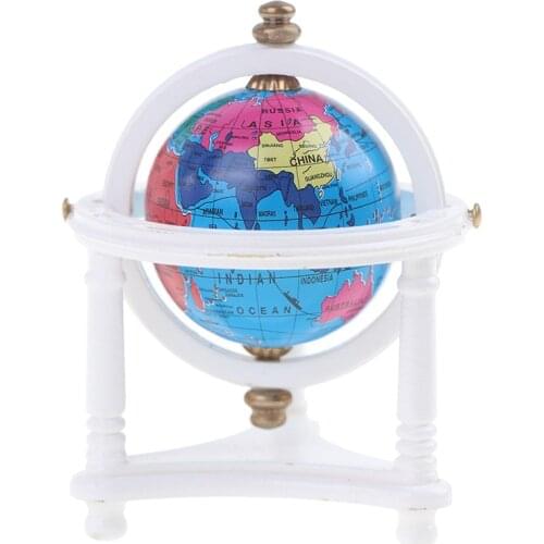 1/12 Dollhouse Miniature Rolling Globe With Stand Dollhouse Study Living Room Bedroom Reading Room Furniture Accessories