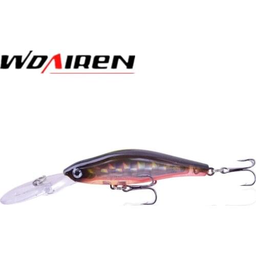 1Pcs laser Floating Minnow Fishing Lure Wobblers 9.5cm 6.9g Laser Hard Artificial Bait 3D Eyes Fishing Crankbait Pesca WD-063