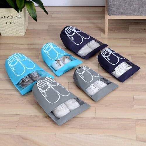 1pcs Drawstring Shoes Storage Bag Travel Storage Organizer Portable Package Bags Waterproof Wardrobe Home Non-Woven Pouch