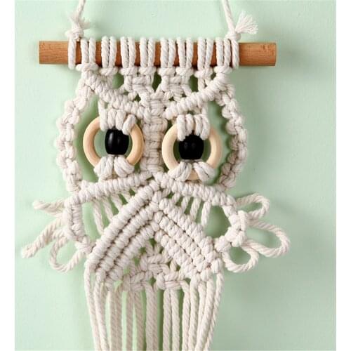 2021 Pendant Owls Dream Catchers Tapestry Wall Art Gifts Nordic Style Hand-Woven Cotton Macrame Hanging Ornament Home Decoration