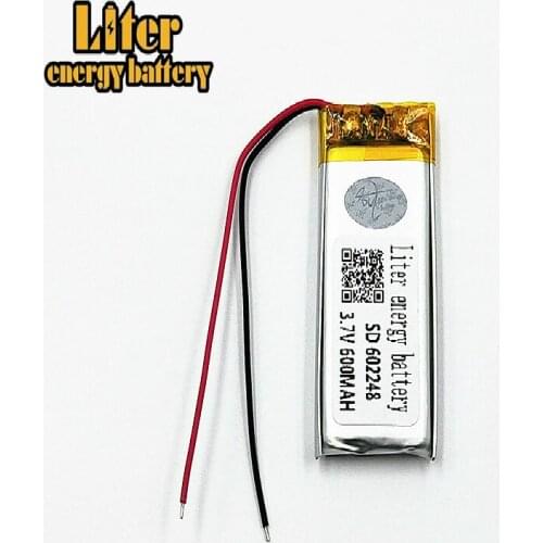 3.7V 600mAh 602248 Lithium Polymer Li-Po Rechargeable li ion Battery For Mp3 MP4 MP5 GPS Smart Watchband Vedio Game toys